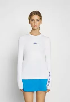 Tekla Crew Neck - T-Shirt À Manches Longues - White Printed Bridge